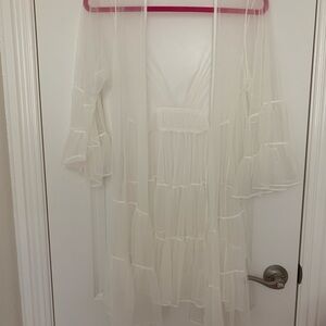 NWOT Betsey Johnson Long White Sheer Robe